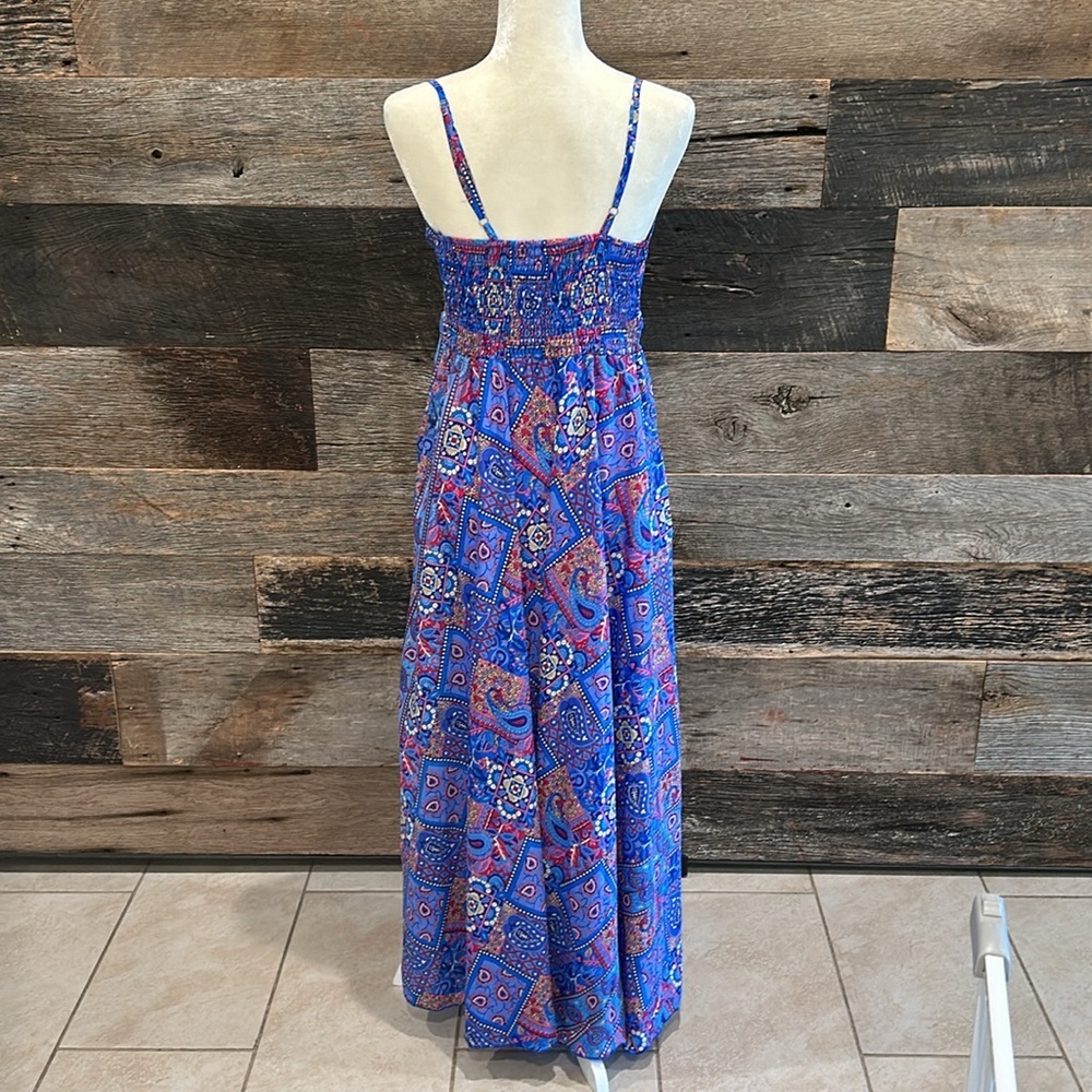 Empire Style Adjustable Spaghetti Strap Flowy Maxi Dress. Small - Picture 3 of 6